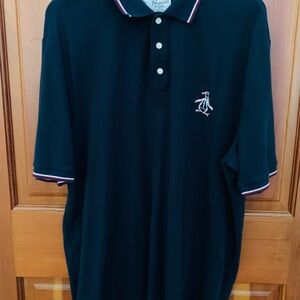Original Penguin Polo Shirt 2XLT Navy Blue ,100% Cotton , Like New